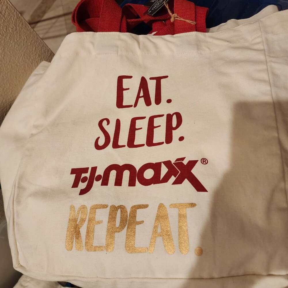 TJ Maxx TJX Jute Cotton Tote Bag Brand New with Tags